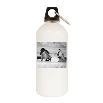 Stacy Keibler White Water Bottle With Carabiner