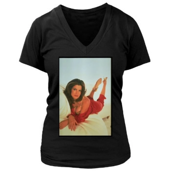 Stephanie Seymour Women's Deep V-Neck TShirt