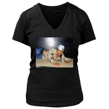 Alicia Keys Women's Deep V-Neck TShirt