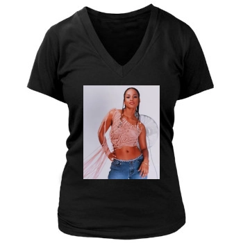 Alicia Keys Women's Deep V-Neck TShirt