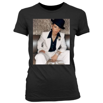 Alicia Keys Women's Junior Cut Crewneck T-Shirt