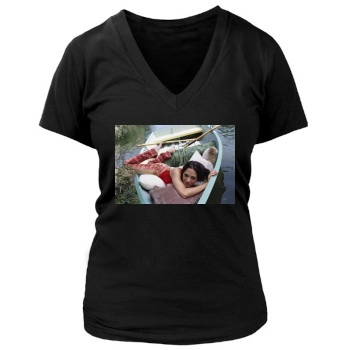 Asia Argento Women's Deep V-Neck TShirt