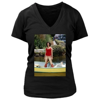 Asia Argento Women's Deep V-Neck TShirt