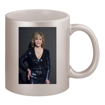 Jane Fonda 11oz Metallic Silver Mug