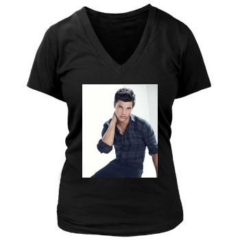 Taylor Lautner Women's Deep V-Neck TShirt