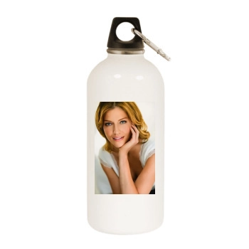 Tricia Helfer White Water Bottle With Carabiner