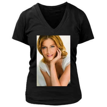 Tricia Helfer Women's Deep V-Neck TShirt