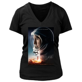 First Man (2018) Women's Deep V-Neck TShirt