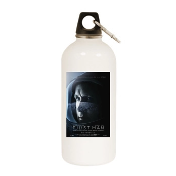 First Man (2018) White Water Bottle With Carabiner