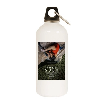 Free Solo (2018) White Water Bottle With Carabiner