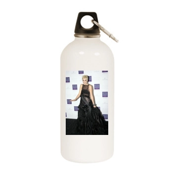 Agyness Deyn White Water Bottle With Carabiner