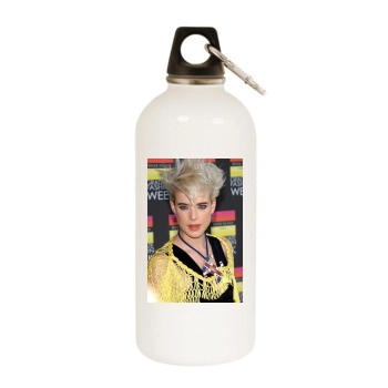 Agyness Deyn White Water Bottle With Carabiner