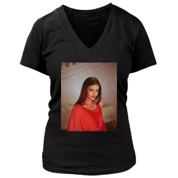 Aishwarya Rai Women's Deep V-Neck TShirt