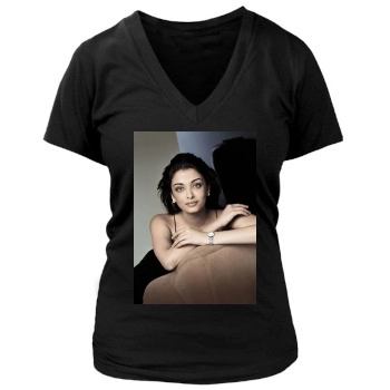 Aishwarya Rai Women's Deep V-Neck TShirt