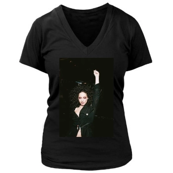 Alicia Keys Women's Deep V-Neck TShirt