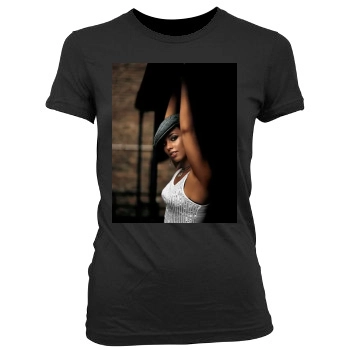 Alicia Keys Women's Junior Cut Crewneck T-Shirt