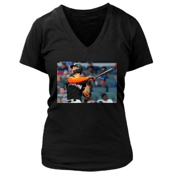 Giancarlo Stanton Women's Deep V-Neck TShirt