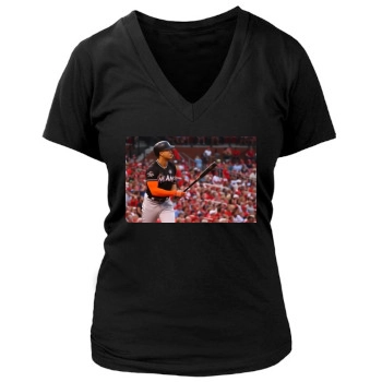 Giancarlo Stanton Women's Deep V-Neck TShirt