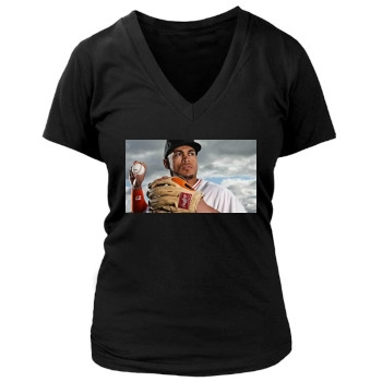 Giancarlo Stanton Women's Deep V-Neck TShirt