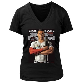 Giancarlo Stanton Women's Deep V-Neck TShirt