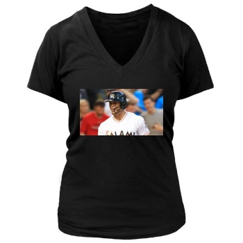 Giancarlo Stanton Women's Deep V-Neck TShirt