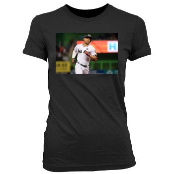 Giancarlo Stanton Women's Junior Cut Crewneck T-Shirt