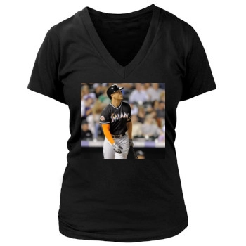 Giancarlo Stanton Women's Deep V-Neck TShirt