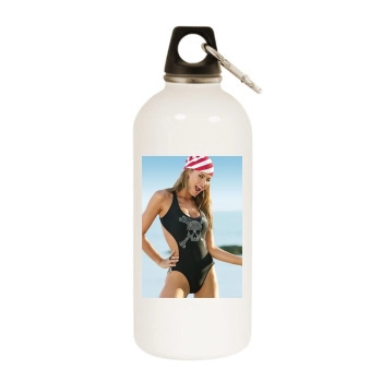 Fernanda Mello White Water Bottle With Carabiner