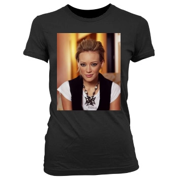 Hilary Duff Women's Junior Cut Crewneck T-Shirt