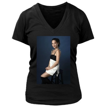 Olivia Munn Women's Deep V-Neck TShirt