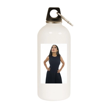 Salma Hayek White Water Bottle With Carabiner