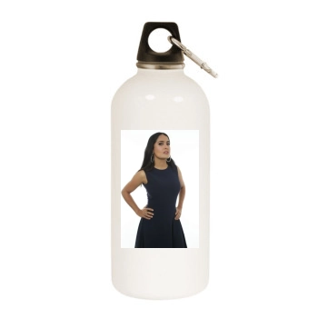 Salma Hayek White Water Bottle With Carabiner