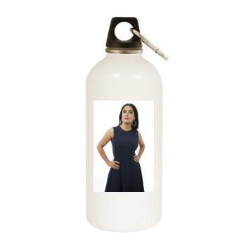 Salma Hayek White Water Bottle With Carabiner