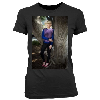 Scarlett Johansson Women's Junior Cut Crewneck T-Shirt