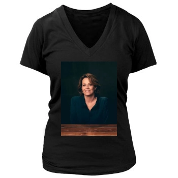 Sigourney Weaver Women's Deep V-Neck TShirt