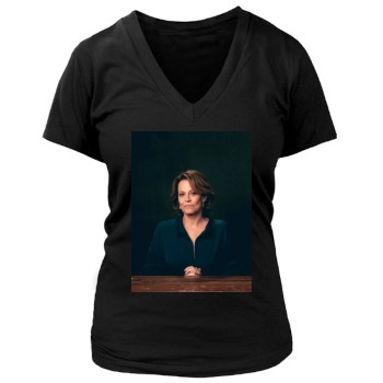 Sigourney Weaver Women's Deep V-Neck TShirt