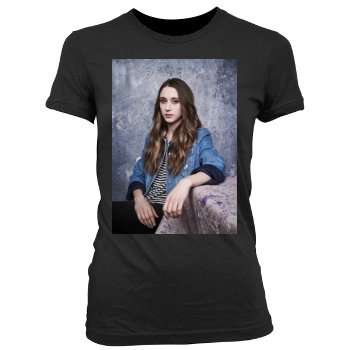 Taissa Farmiga Women's Junior Cut Crewneck T-Shirt