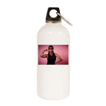 Tyra Banks White Water Bottle With Carabiner