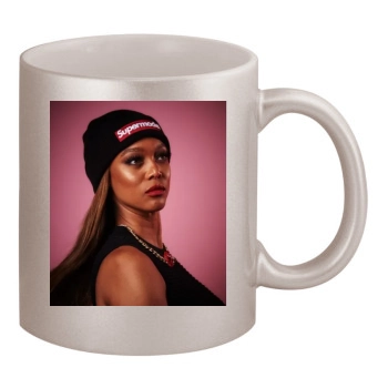 Tyra Banks 11oz Metallic Silver Mug