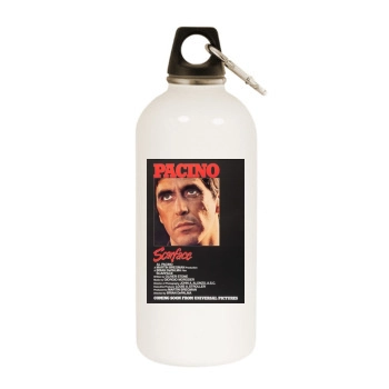 Scarface (1983) White Water Bottle With Carabiner