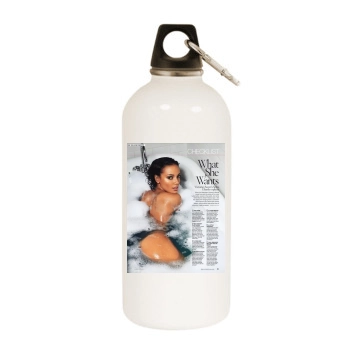 Selita Ebanks White Water Bottle With Carabiner