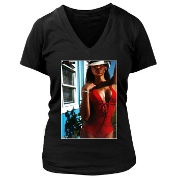 Selita Ebanks Women's Deep V-Neck TShirt