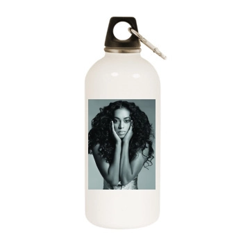 Solange Knowles White Water Bottle With Carabiner