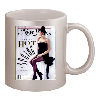 Stephanie Seymour 11oz Metallic Silver Mug