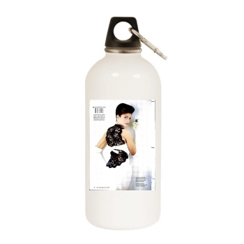 Stephanie Seymour White Water Bottle With Carabiner