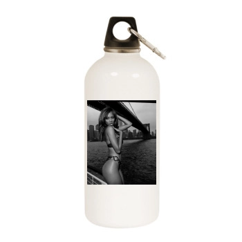 Tyra Banks White Water Bottle With Carabiner