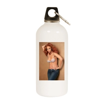 Tyra Banks White Water Bottle With Carabiner