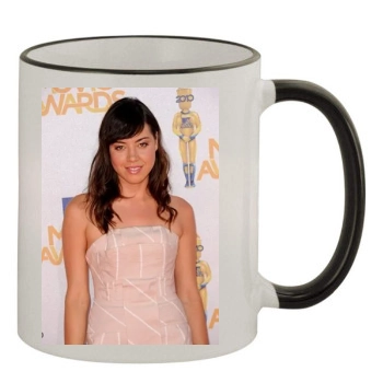 Aubrey Plaza 11oz Colored Rim & Handle Mug