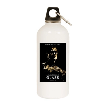 Glass (2019) White Water Bottle With Carabiner