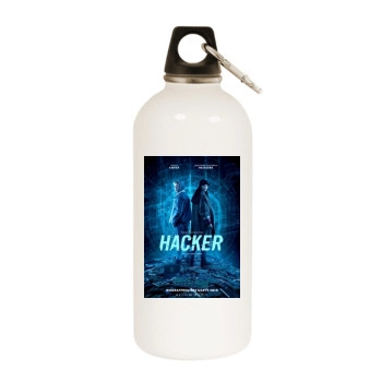 Hacker (2019) White Water Bottle With Carabiner